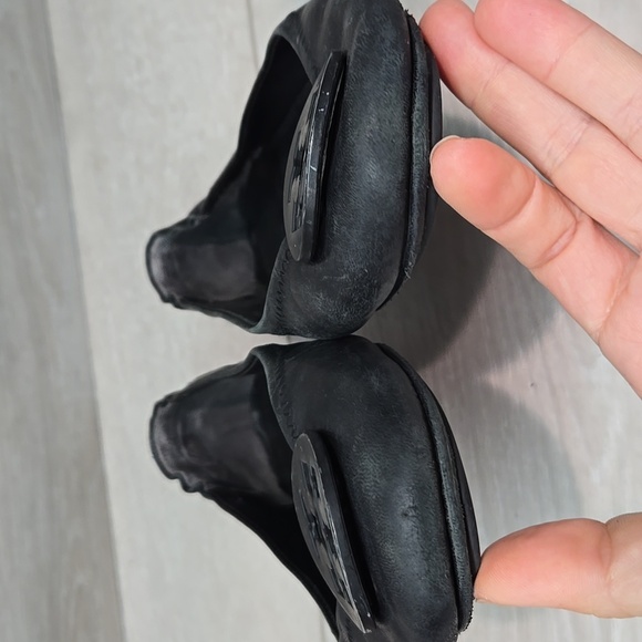 Tory Burch Women Minnie Logo Black Leather Ballet Flats Shoes Sz 7 - Picture 5 of 15